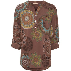 Marta Skjorte brun med mønster