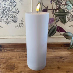 UDENDØRS...Støvet Blå LED Candles 7,5x20 cm
